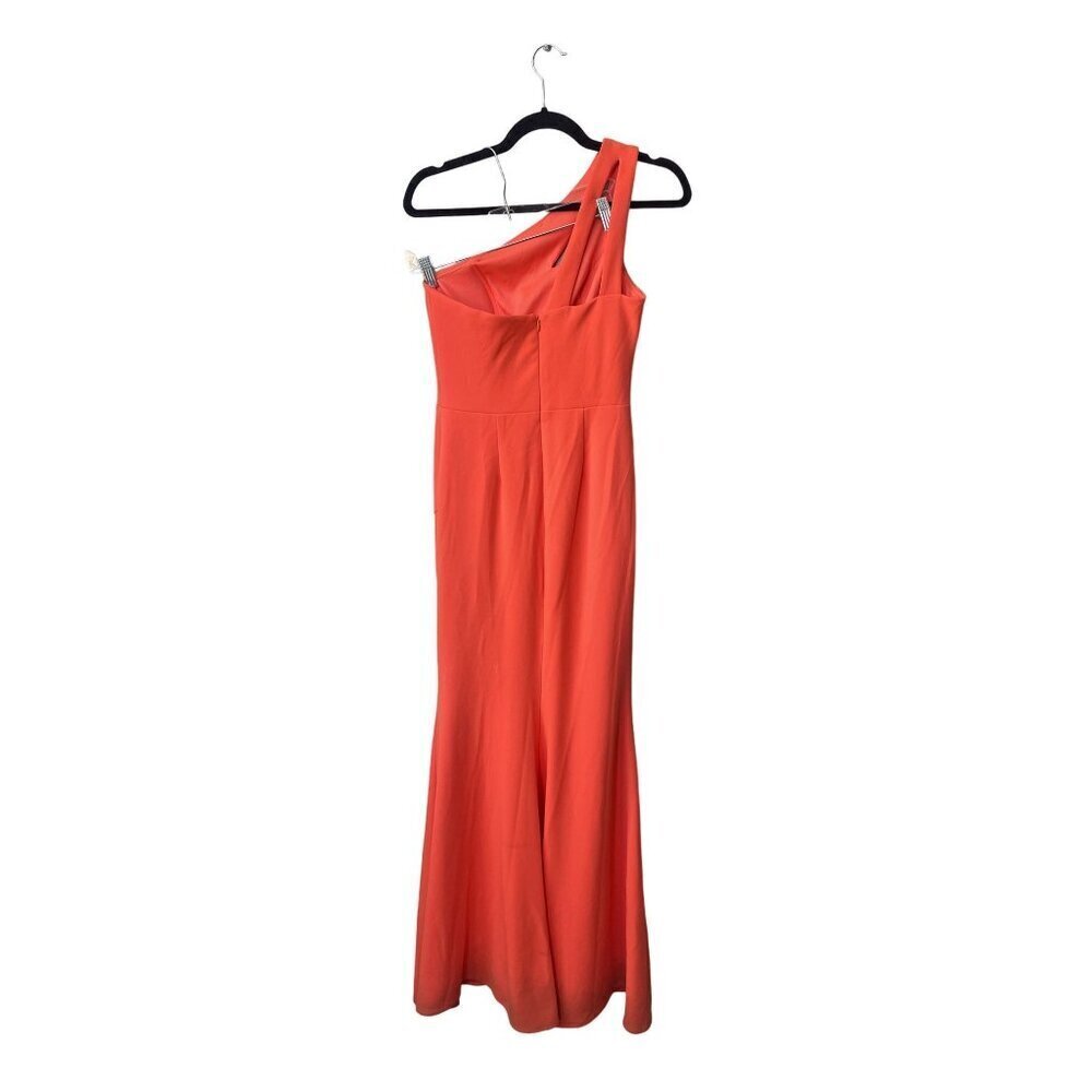 Xscape Dress Size 2 Formal Long Cocktail Evening Orange One Shoulder Orange Maxi - Picture 5 of 8